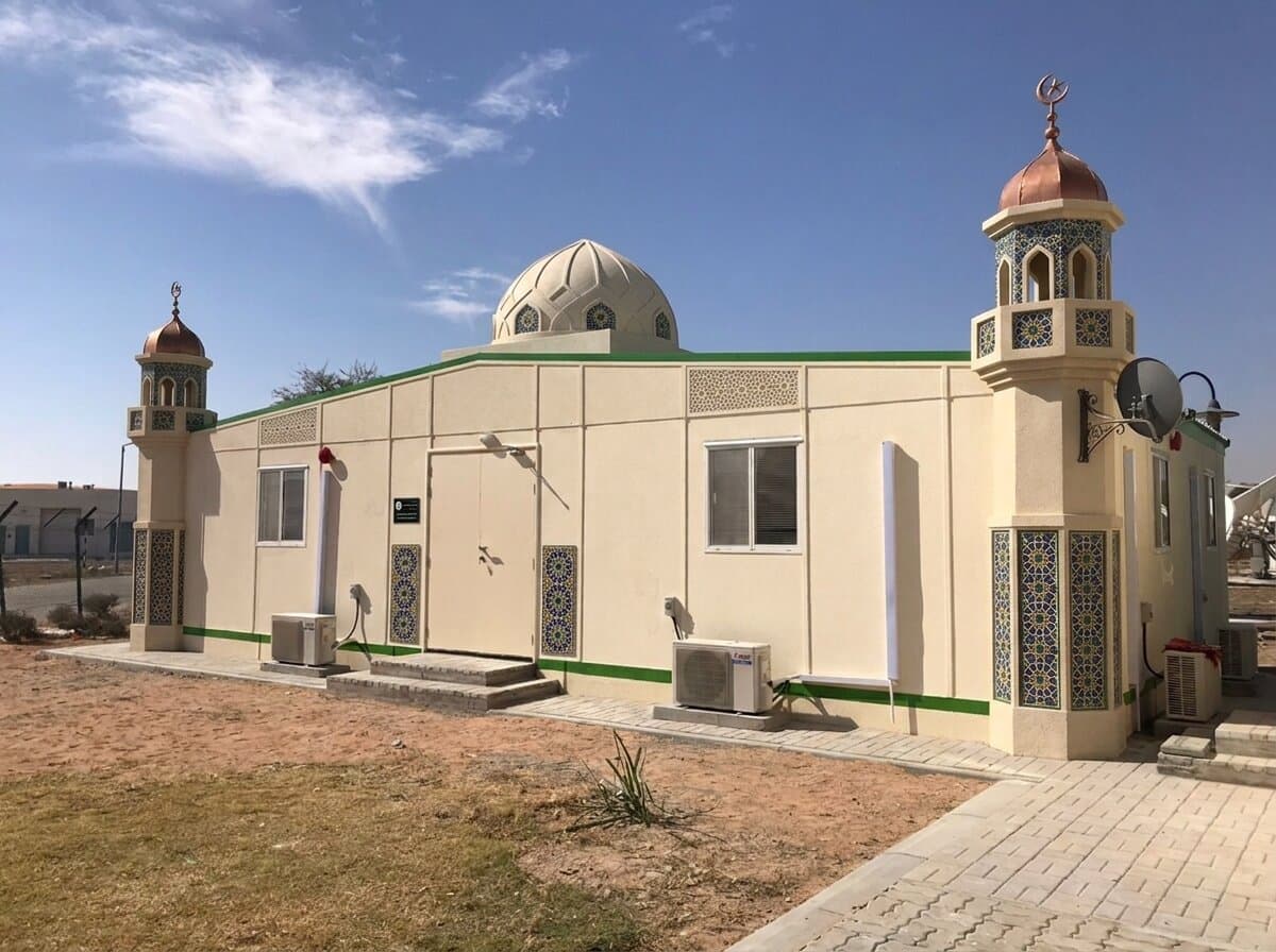 Mosques Cabins - Portable mosque spaces for worship and reflection with proper orientation and facilities.